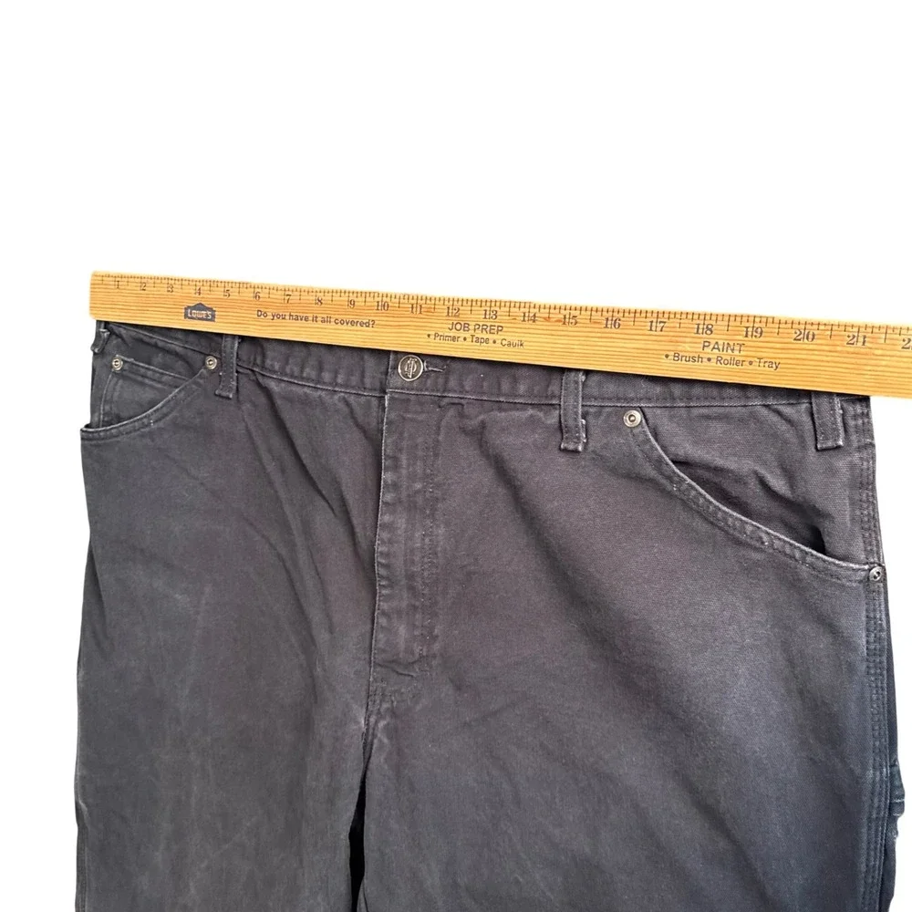 Dickies Mens Black Carpenter Pants Utility Workwear Canvas Gorpcore Grunge 42x32